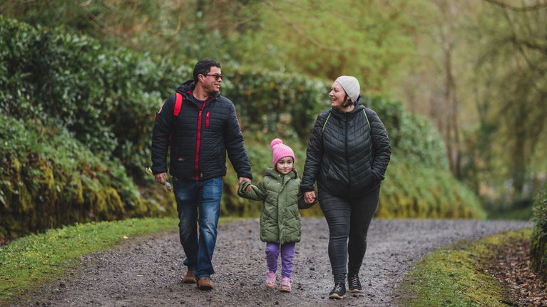 Family Enjoying Winter Walk at Florence Court